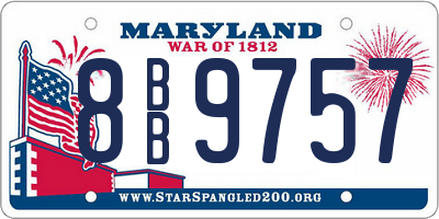 MD license plate 8BB9757