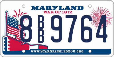 MD license plate 8BB9764