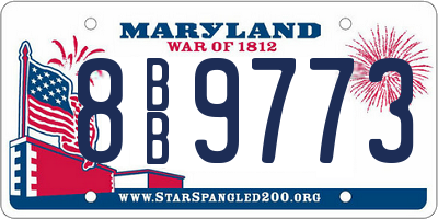 MD license plate 8BB9773