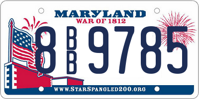 MD license plate 8BB9785