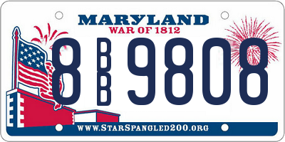 MD license plate 8BB9808