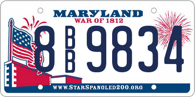 MD license plate 8BB9834
