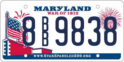 MD license plate 8BB9838