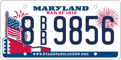 MD license plate 8BB9856