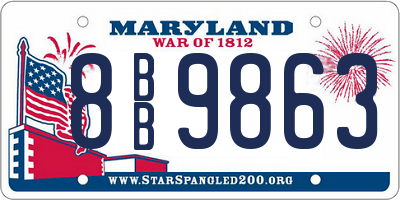 MD license plate 8BB9863