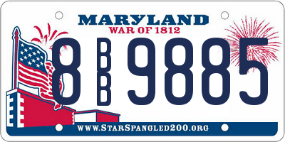 MD license plate 8BB9885