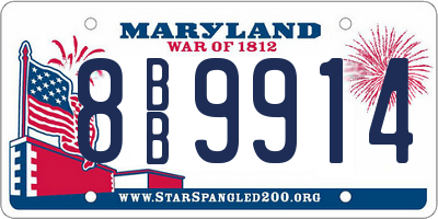 MD license plate 8BB9914