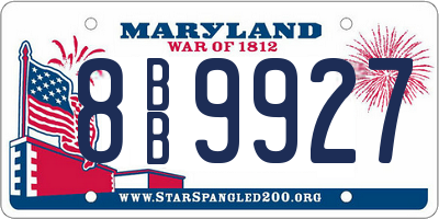 MD license plate 8BB9927