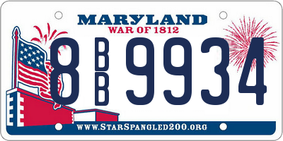 MD license plate 8BB9934