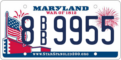 MD license plate 8BB9955
