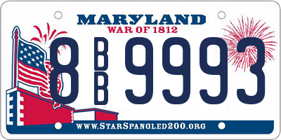 MD license plate 8BB9993