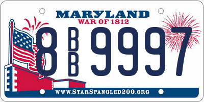MD license plate 8BB9997