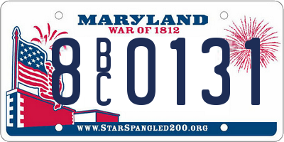 MD license plate 8BC0131