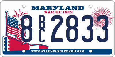 MD license plate 8BC2833