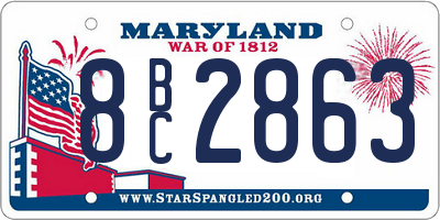 MD license plate 8BC2863