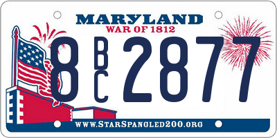 MD license plate 8BC2877
