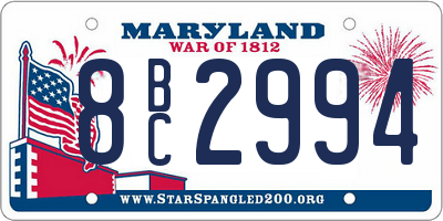 MD license plate 8BC2994