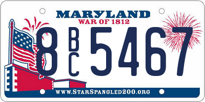 MD license plate 8BC5467