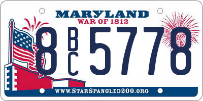 MD license plate 8BC5778