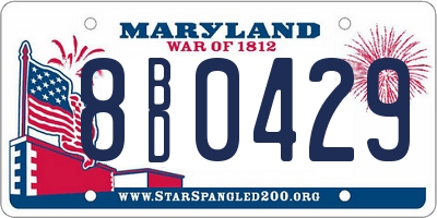 MD license plate 8BD0429
