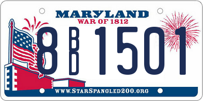 MD license plate 8BD1501
