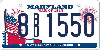 MD license plate 8BD1550