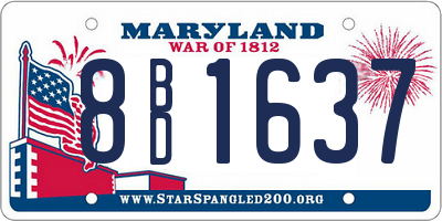 MD license plate 8BD1637