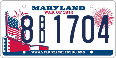 MD license plate 8BD1704