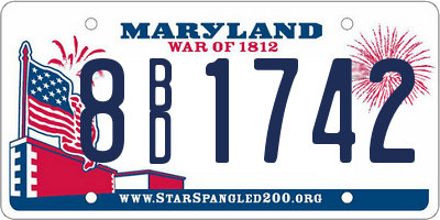 MD license plate 8BD1742