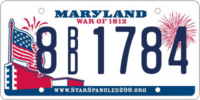 MD license plate 8BD1784