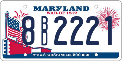 MD license plate 8BD2221