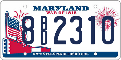 MD license plate 8BD2310