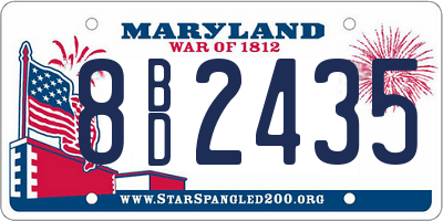 MD license plate 8BD2435
