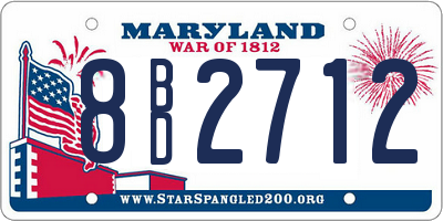 MD license plate 8BD2712