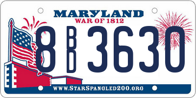 MD license plate 8BD3630