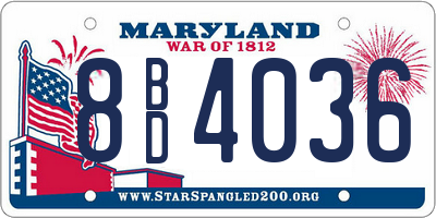 MD license plate 8BD4036
