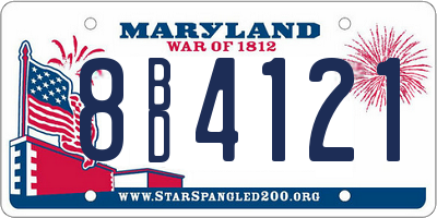 MD license plate 8BD4121