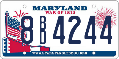 MD license plate 8BD4244