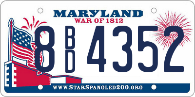 MD license plate 8BD4352