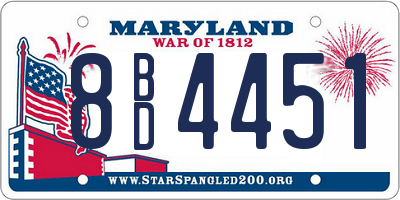 MD license plate 8BD4451