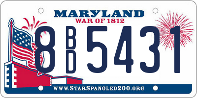 MD license plate 8BD5431