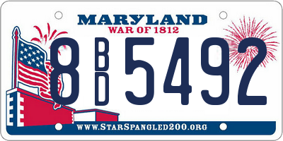 MD license plate 8BD5492