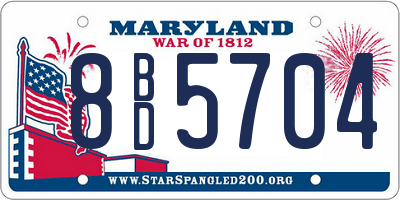 MD license plate 8BD5704