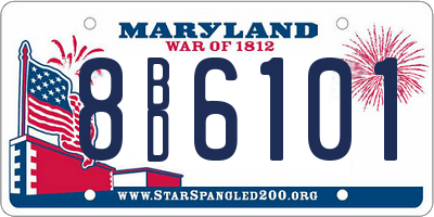 MD license plate 8BD6101