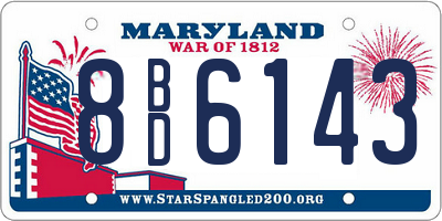 MD license plate 8BD6143