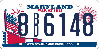 MD license plate 8BD6148