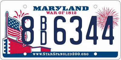 MD license plate 8BD6344