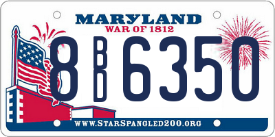 MD license plate 8BD6350