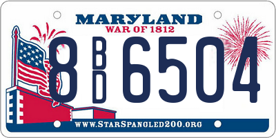 MD license plate 8BD6504