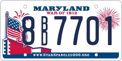 MD license plate 8BD7701